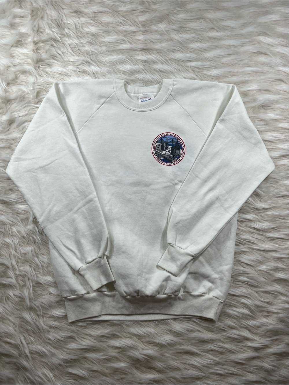 Vintage 1991 Ironworkers Convention Crewneck Sweater L White